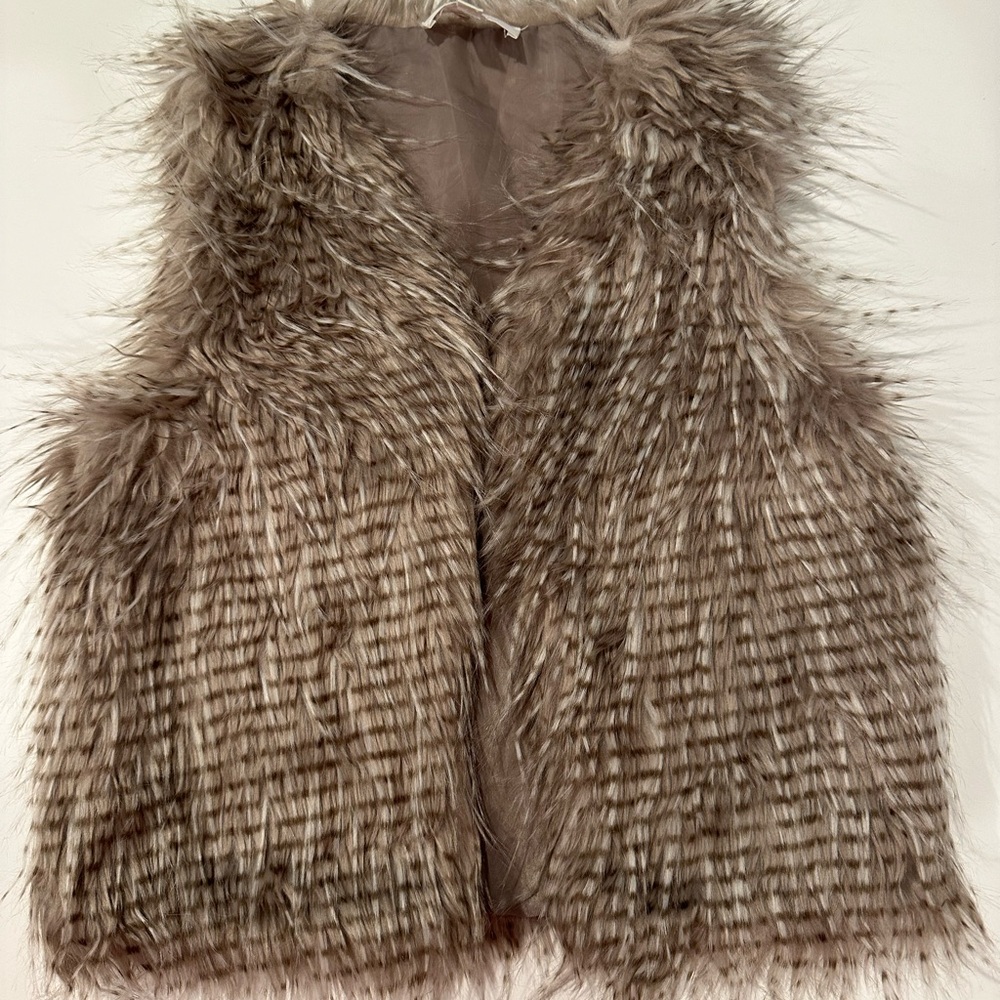 Faux Fur Vest in Brown